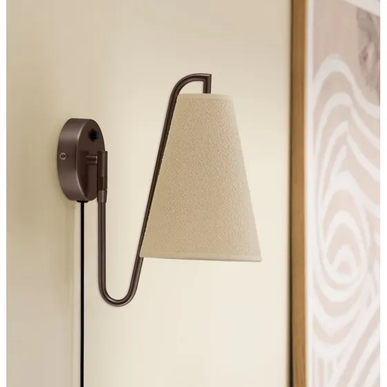 Globen Lighting Applique murale Lou, bronze/blanc, Ø 14 cm