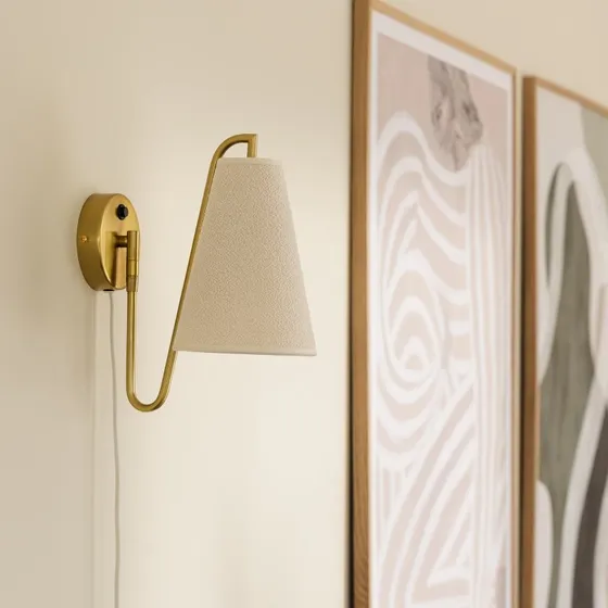 Globen Lighting Applique murale Lou Bouclé - Blanc et Laiton