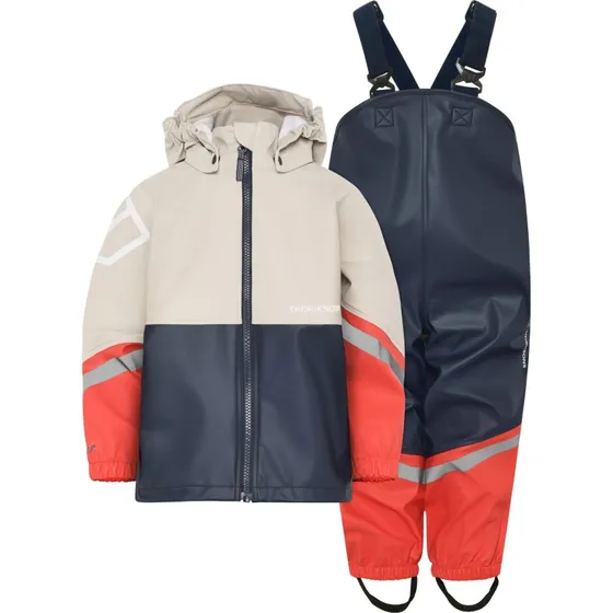 Didriksons Waterman Ensemble de Pluie Junior - Beige/Bleu Foncé