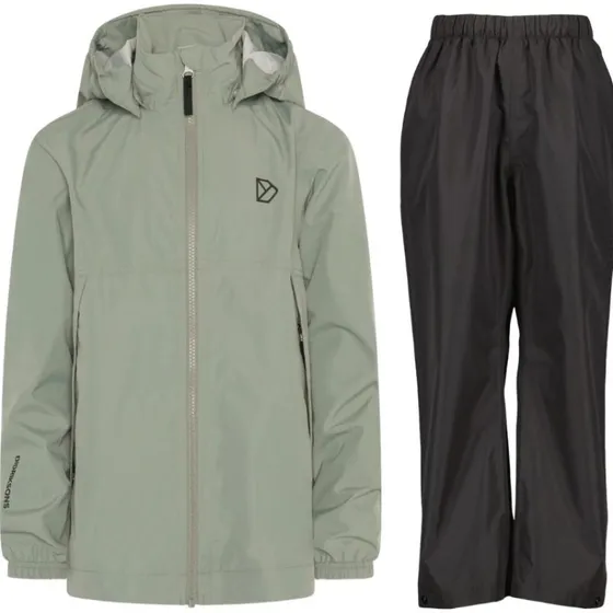 Didriksons Ensemble de pluie Meliss/Penta Junior, Vert clair/Noir