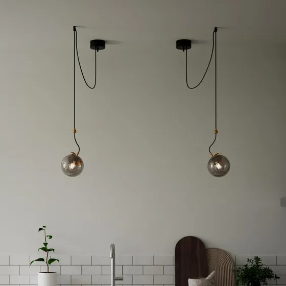 Rydéns Lampe Suspension Carry Gris - Verre Sphérique