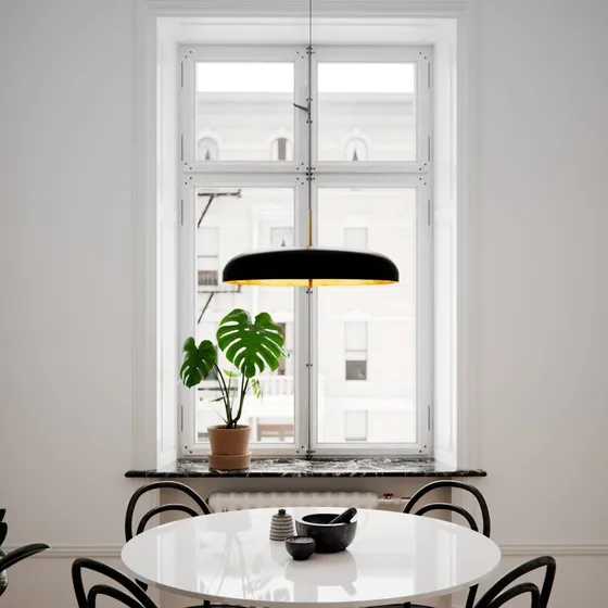 By Rydéns Suspension Shelby Noir et Doré Ø50 cm