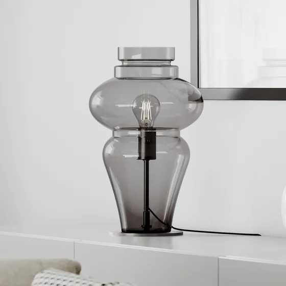 Lampe à poser Dolores Grey par Rydéns - Design Scandinave en Verre