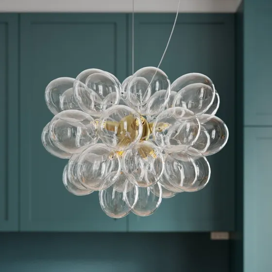 By Rydéns Suspension Gross Ø50 Laiton et Verre Clair