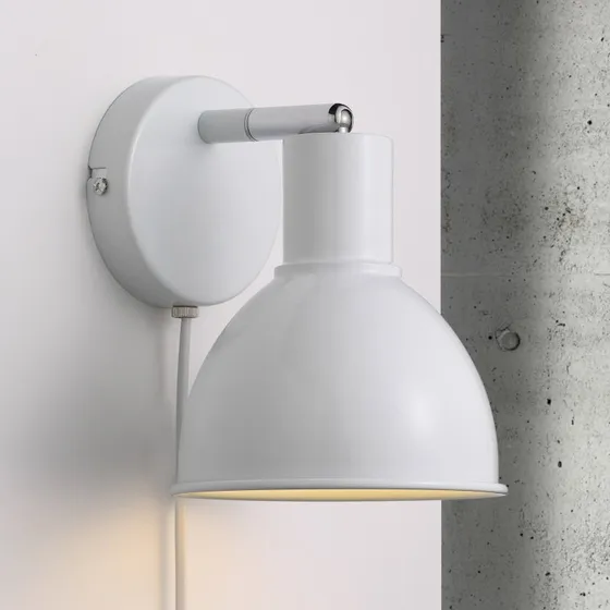 Nordlux Pop Wall - Applique Murale Scandinave Blanche en Métal