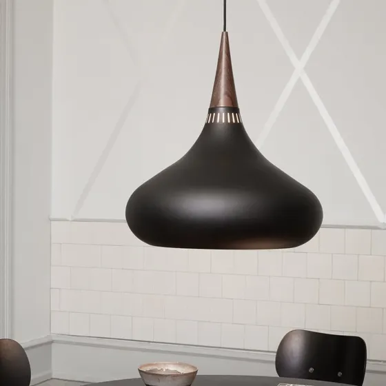 Fritz Hansen Suspension Orient P3 Noir et Bois de Rose Ø 50 cm
