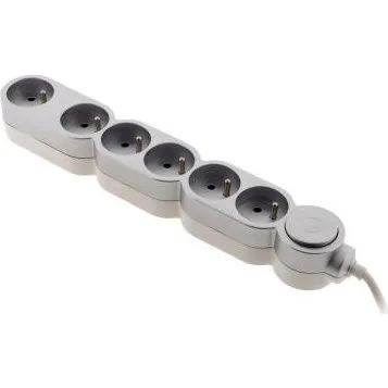 Schneider Electric Bloc multiprises parafoudre 6 prises 16A avec interrupteur argent