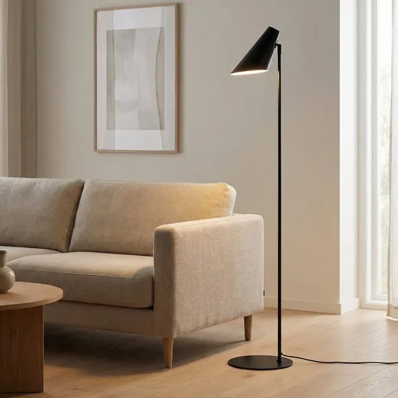 Dyberg Larsen Lampadaire Cale Noir Mat - Design Scandinave