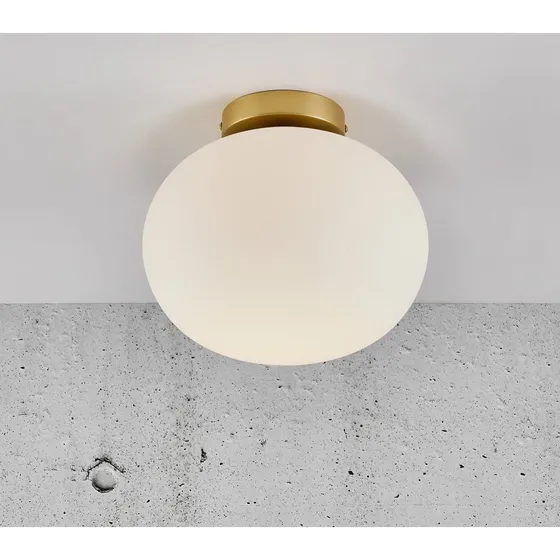 Nordlux Plafonnier Alton Opal - Laiton et Verre Blanc