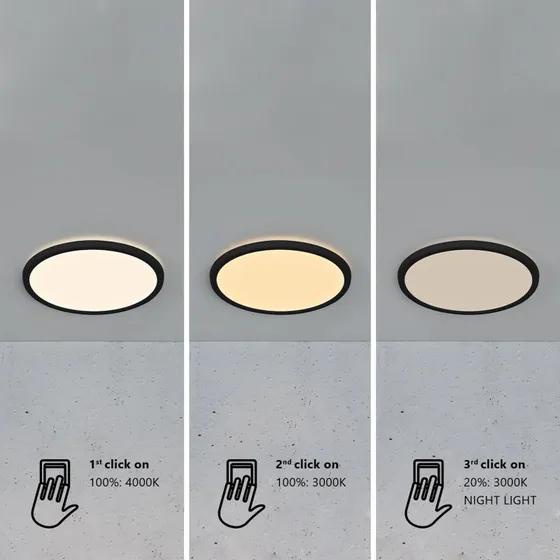 Nordlux Oja 29 Plafonnier LED IP54 Noir - Moodmaker