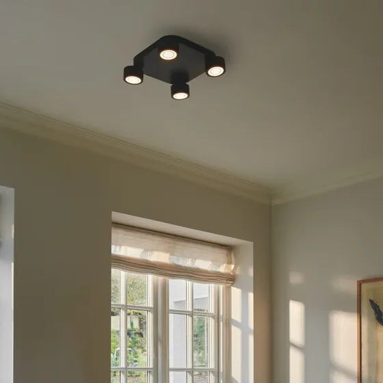 Nordlux Clyde Plafonnier 4 Spots Noir - Design Scandinave