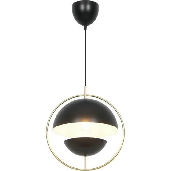 Nordlux Suspension Tavia Noir - Design Scandinave avec Détails Laiton