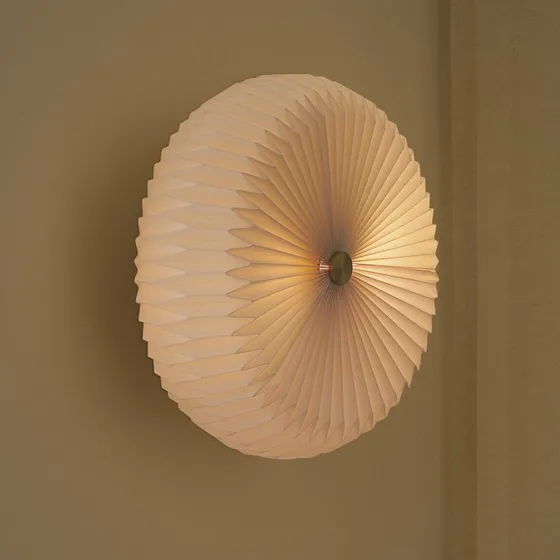 Nordlux Belloy Plafonnier Ø40 Blanc - Abat-jour en Papier Plissé