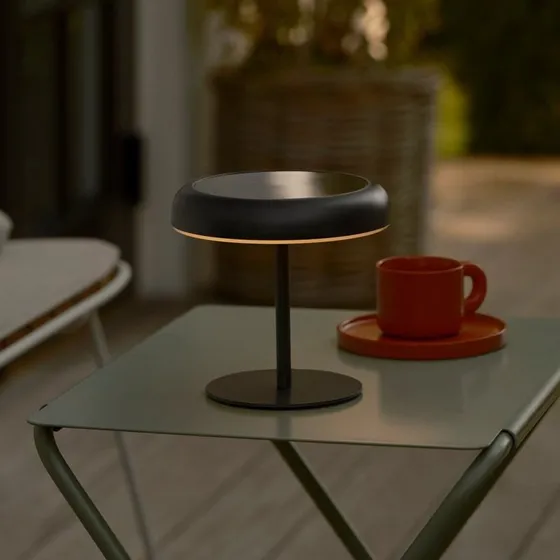 Nordlux Elmer Solar Lampe de Table Rechargeable Noire