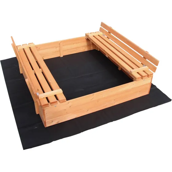 Wiltec Bac  sable pica 989820 cm avec couvercle et bancs