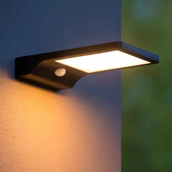 Lucide Applique d'extérieur LED solaire Basic, Noir, Aluminium