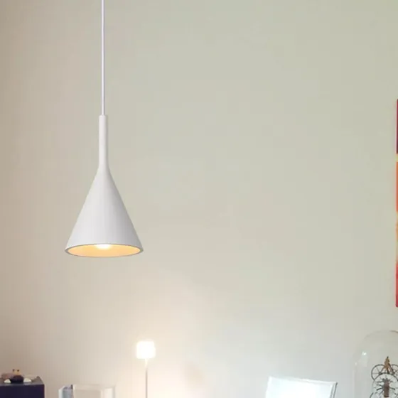 Lucide Suspension Gipsy Blanche - Plâtre Conique Dimmable