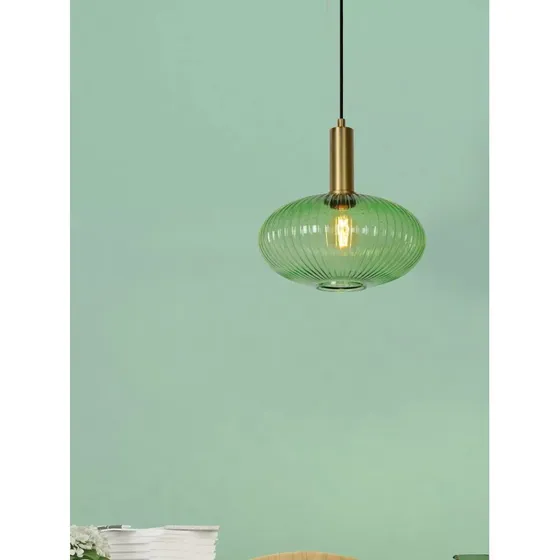 Lucide MALOTO - Suspension sphérique en verre vert, Ø 30 cm