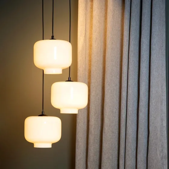 Lucide MEDINE - Lampe suspendue Opale - Ø 46 cm - 3x E27