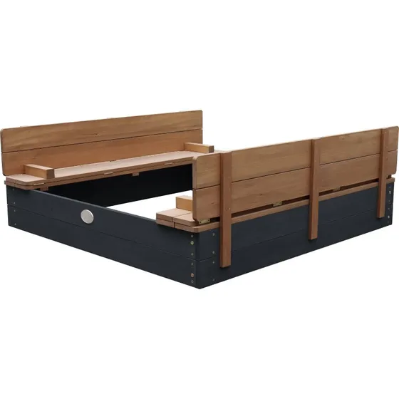 AXI Ella XL - Bac à sable 120x120 cm Anthracite/Marron