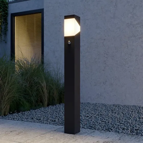 Lucande Borne Lumineuse Kiran 100 cm - Gris Anthracite - Détecteur