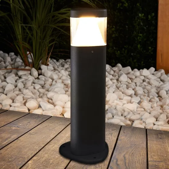 Lucande Borne Extérieure LED Milou - Anthracite - 30 cm