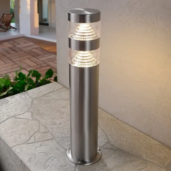 Lindby Lanea Borne Extérieure LED en Acier Inoxydable - 40 cm