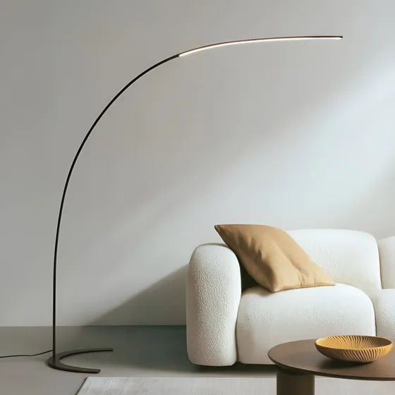 Lampadaire LED Lindby Danua Noir - Design Arc Moderne