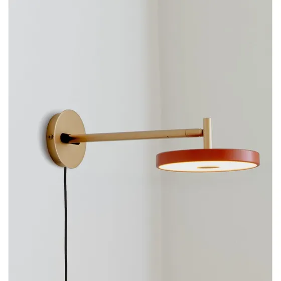 Applique murale LED UMAGE Asteria Long, Orange et Laiton