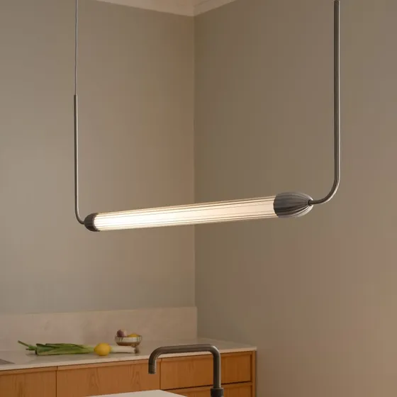 Umage Lemon Squeeze Linear, Suspension Acier Poli, 138 cm, GU10