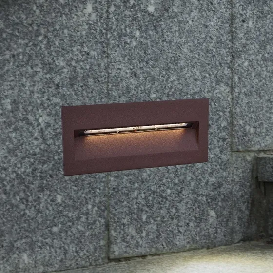 Lucande Loya Applique Encastrable LED Rouille IP54