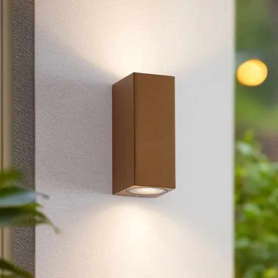 Lucande Xava Applique Murale Extérieure Up/Down Marron