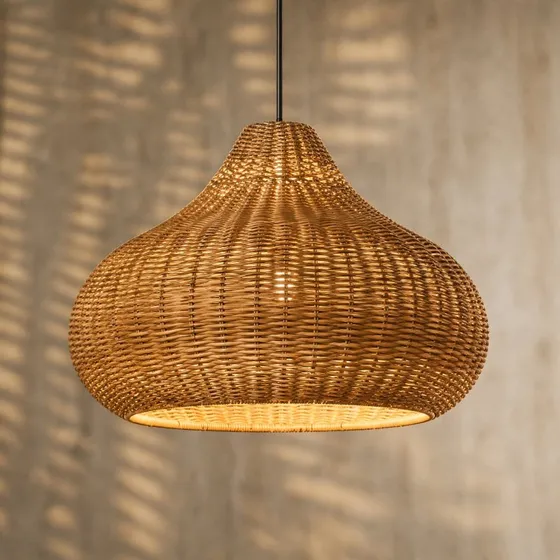 Lucande Taniola Suspension d'extérieur en rotin beige