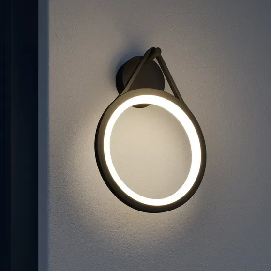 Lucande Mirco Applique Murale Extérieure LED en Aluminium Noir