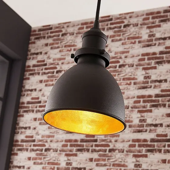 Lindby Jasminka Suspension Luminaire Noir et Or
