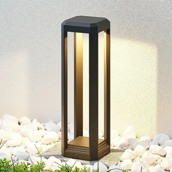 Borne Extérieure LED Lucande Fery Anthracite - 50 cm