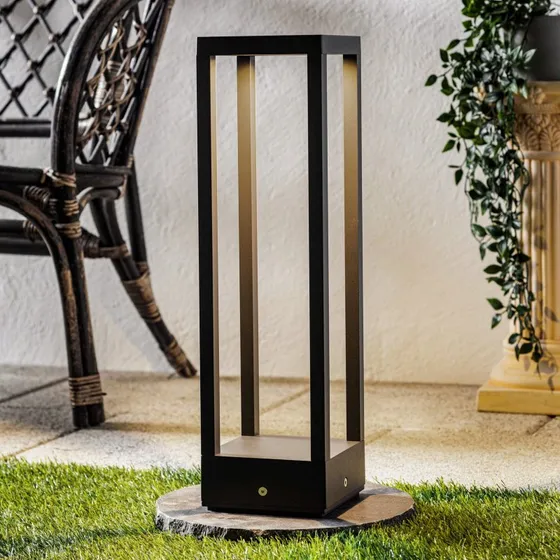 Lucande Borne Extérieure LED Carlota - Anthracite - 50 cm