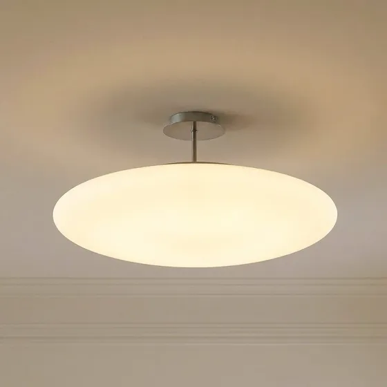 Plafonnier LED Lindby Gunda, Dimmable, Verre Opale, Blanc