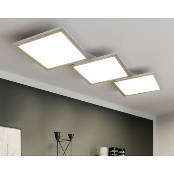 Lucande Ilira Plafonnier LED Dimmable Gris et Argent