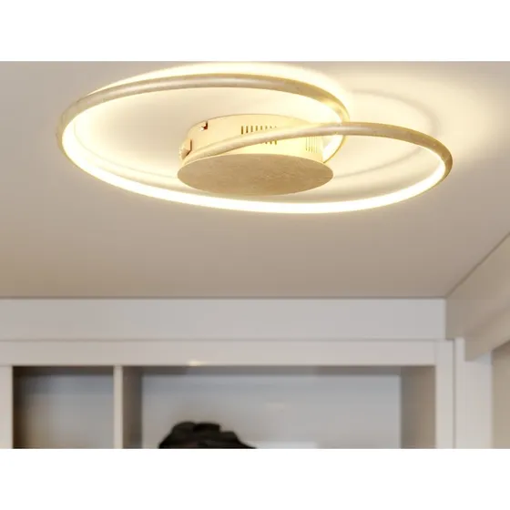Plafonnier LED Lindby Joline, Doré, Ø45 cm