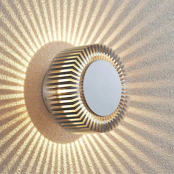 Applique murale extérieure LED Lucande Keany - Aluminium Gris