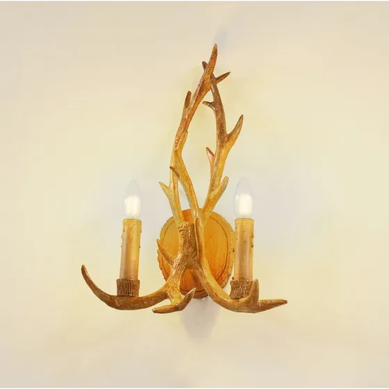 Applique murale Lindby Fibi - Design Bois de Cerf Marron