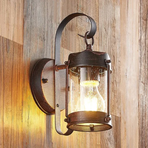 Applique extérieur Farly Lindby - Marron Rouille - Style Rustique