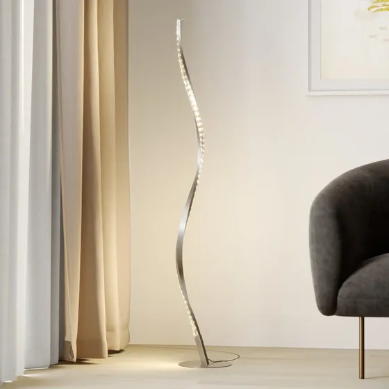 Lampadaire LED Criostal Lindby, Dimmable RGBW, Aluminium Gris