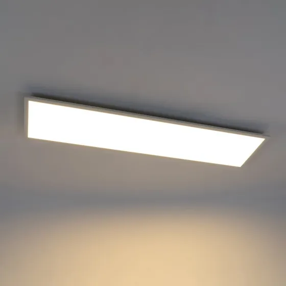 Lindby Luay Plafonnier LED Dimmable 30x120cm Blanc