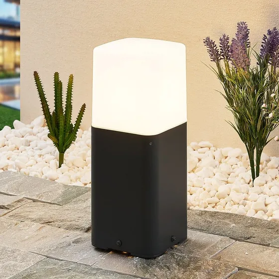 Borne lumineuse Obuna Lucande, Aluminium, Anthracite, 30 cm
