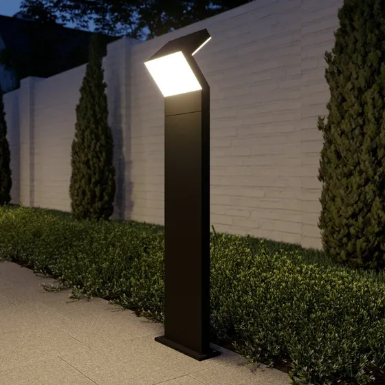 Borne lumineuse extérieure Havin Arcchio, Noir, Aluminium, 100 cm