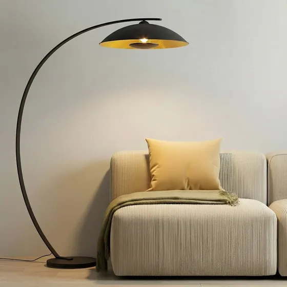Lampadaire arc Emilienne Lindby - Noir et Doré