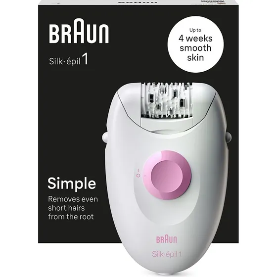 Braun Silkpil 1, pilateur Filaire 1-010 Blanc/Rose