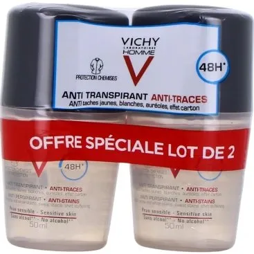 Vichy Homme Déodorant Bille Anti-Traces 48h